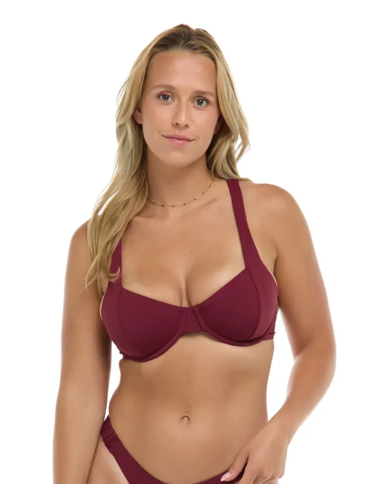 Maya D, DD, E & F Cup Top - MULBERRY